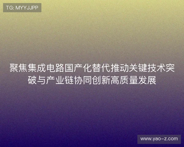 聚焦集成电路国产化替代推动关键技术突破与产业链协同创新高质量发展 聚焦集成电路国产化替代推动关键技术突破与产业链协同创新高质量发展